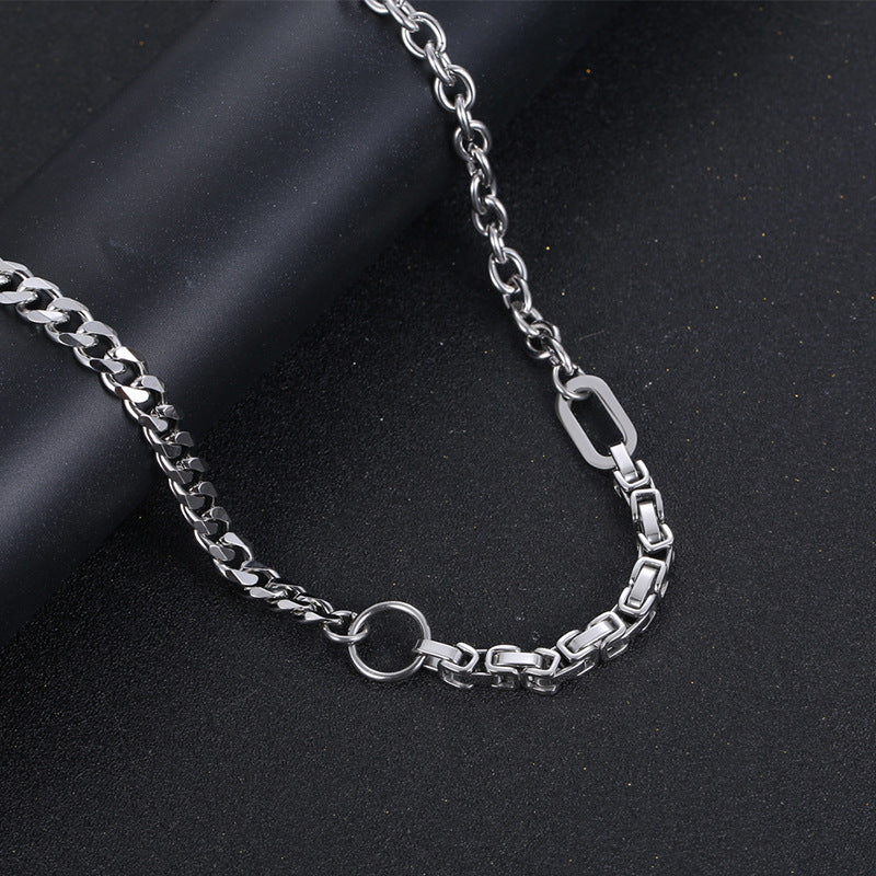 CC12 Bold Mixed Chain Stainless Steel Necklace