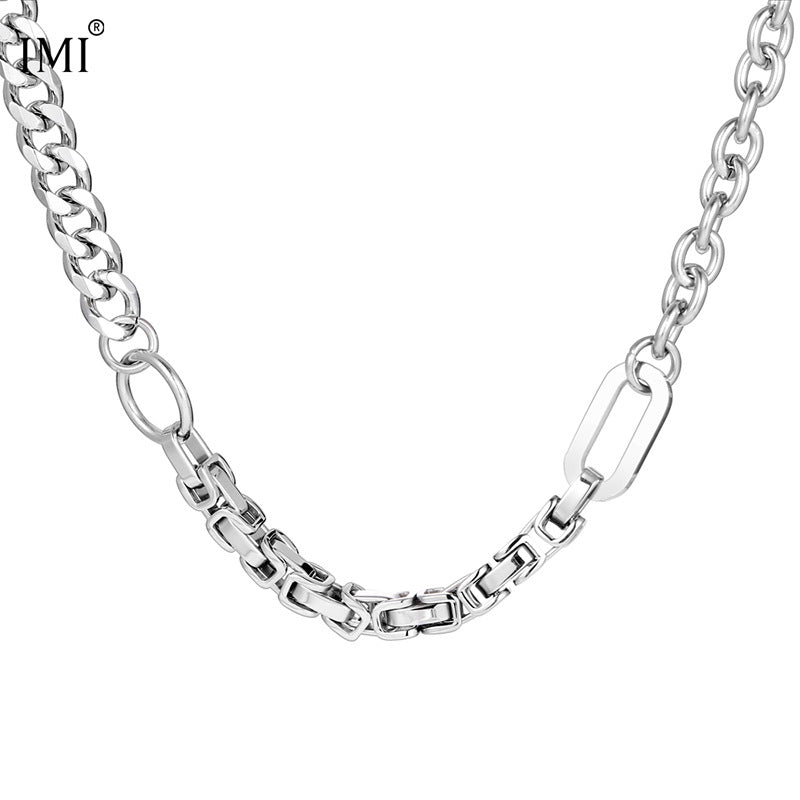 CC12 Bold Mixed Chain Stainless Steel Necklace