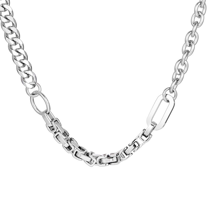CC12 Bold Mixed Chain Stainless Steel Necklace