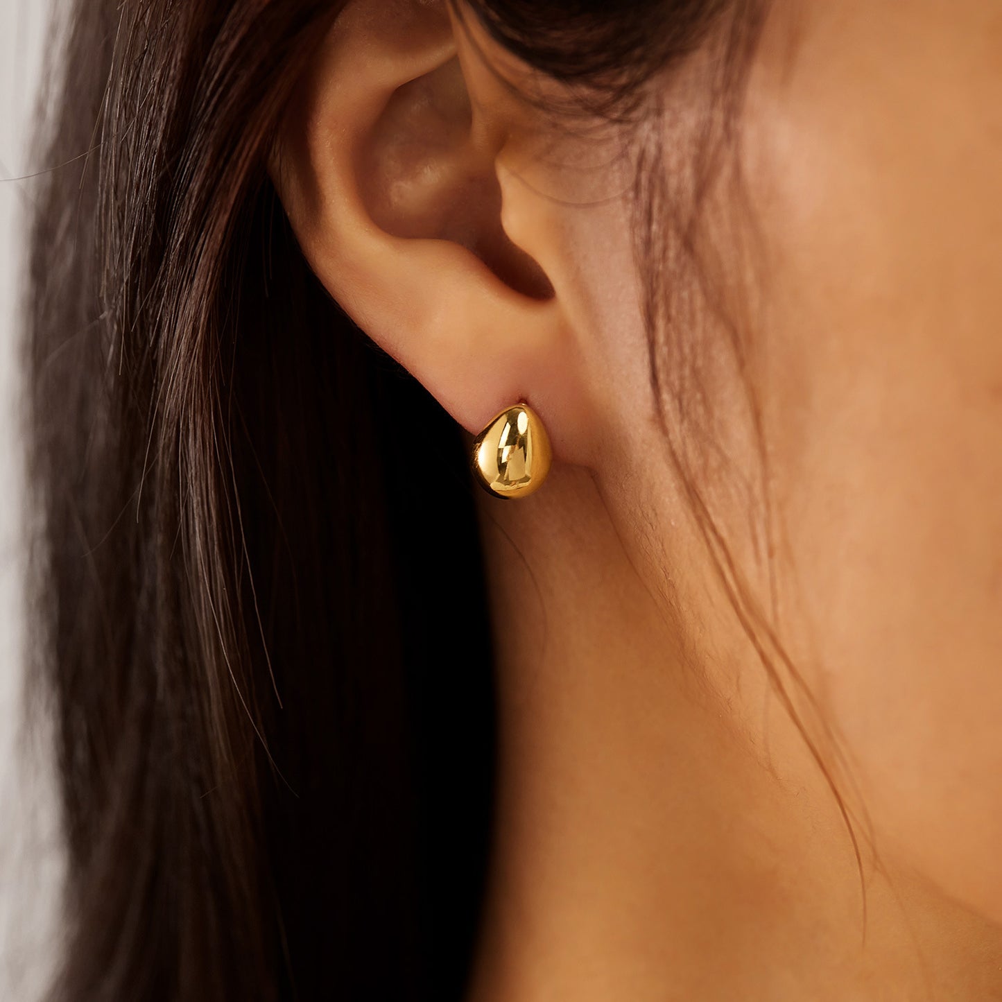 GP13 π Minimalist Waterdrop Gold Stud Earrings β Stainless Steel Elegance