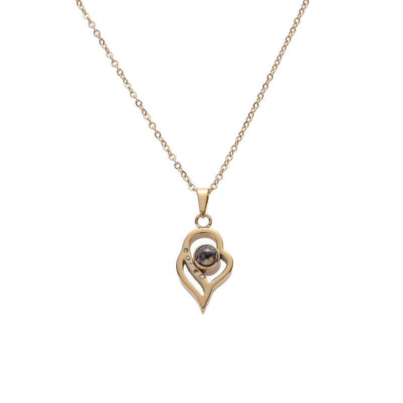 PX04 - Double Heart Custom Projection Necklace – Rose Gold, Silver, Gold