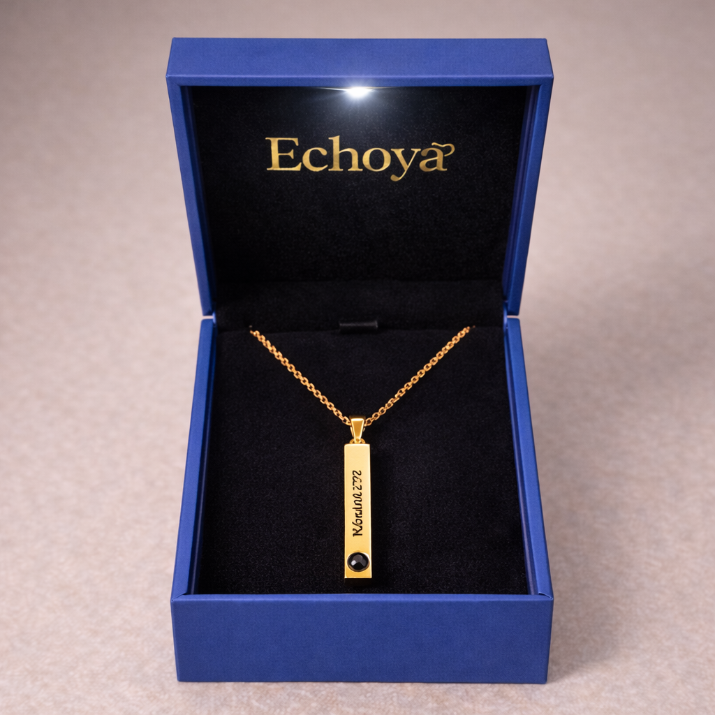PX13 - Personalized Hidden Photo Necklace & Keychain Bar Pendant – “I Love You” Projection Gift