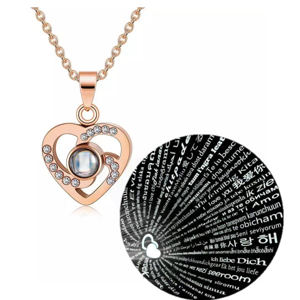 PX02 - Personalized Photo Projection Heart Necklace – Rose Gold, Silver, and Gold Colour