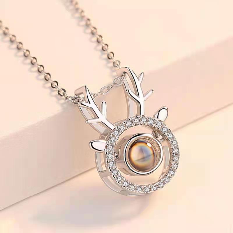 PX29 Reindeer Antler Photo Projection Necklace β Keep a Memory Close to the Heart