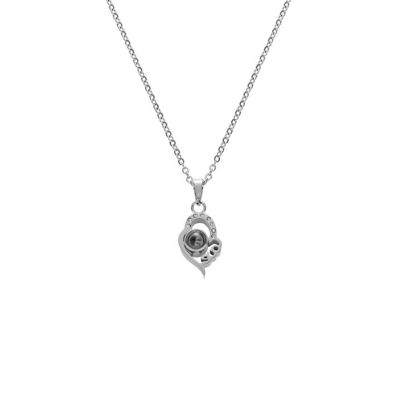 PX03 - Custom Photo Projection Teardrop Heart Necklace β Rose Gold, Silver, or Gold Colour
