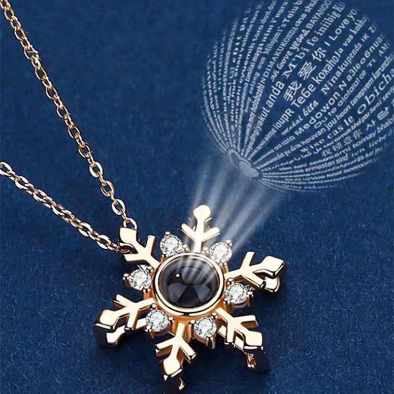 PX50 - Snowflake Projection Necklace – Eternal Moments in Every Flake