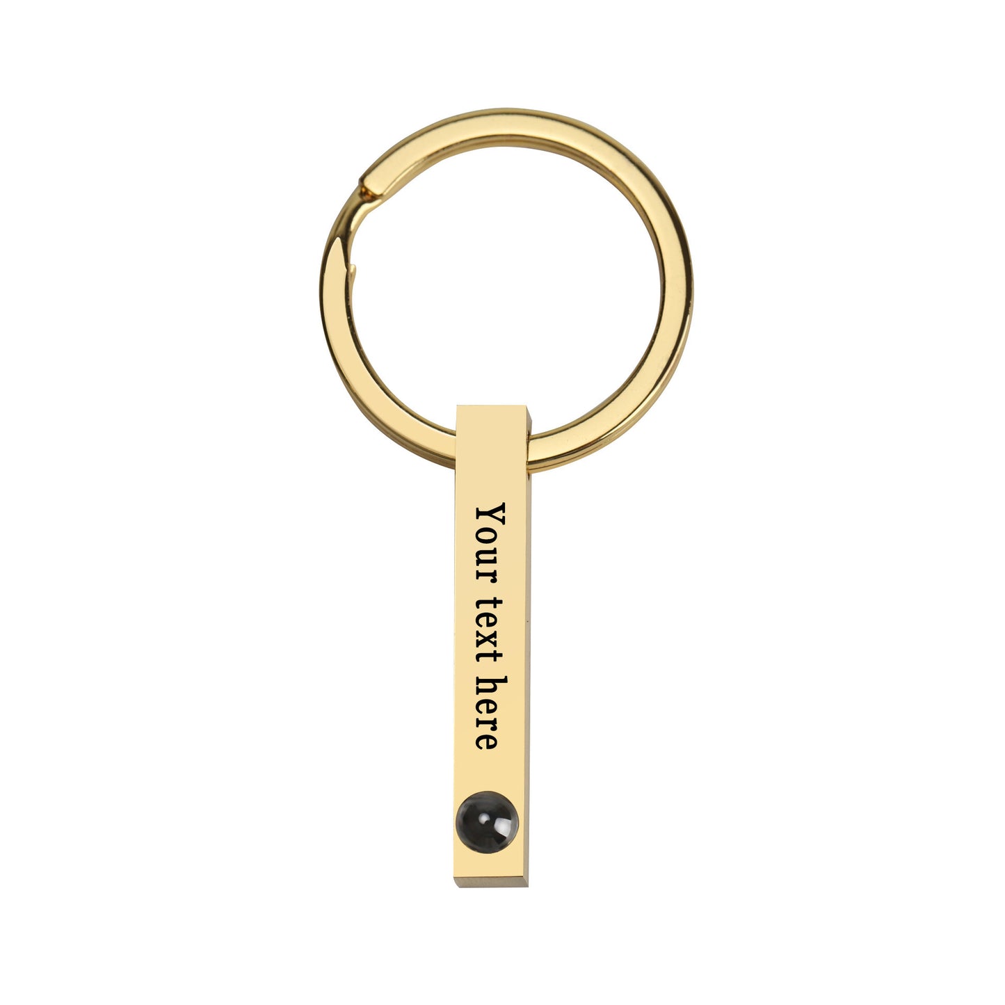 PX94 - Custom Engraved Photo Projection Bar Necklace / Keychain