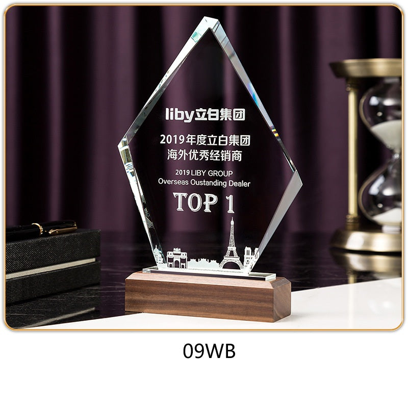 SP08 - Premium Crystal Trophy – Custom Engraved Corporate Award