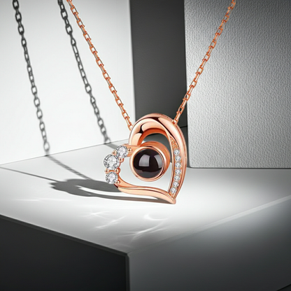 PXS113 - Eternal Heart Photo Projection Necklace