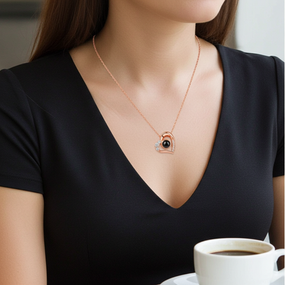PXS113 - Eternal Heart Photo Projection Necklace