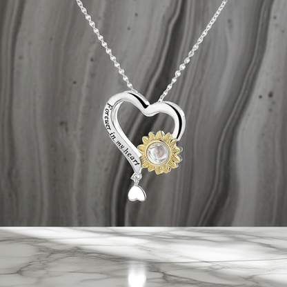 PXS114 - Forever in My Heart – Sunflower Photo Projection Necklace