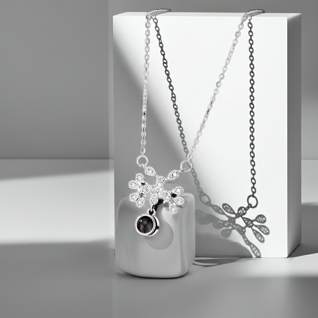 PX12 - Hidden Photo Teardrop Necklace – A Touch of Emotion, Worn with Elegance