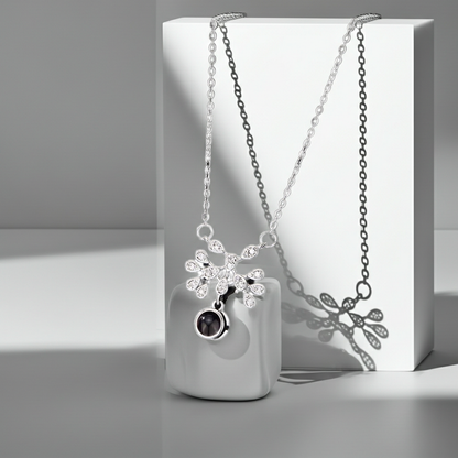 PX12 - Hidden Photo Teardrop Necklace – A Touch of Emotion, Worn with Elegance