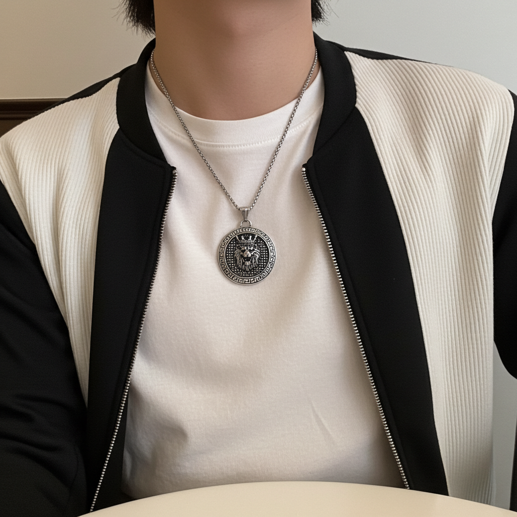 GP03 - Lion King Medallion Pendant Necklace – Strength, Royalty &amp; Bold Style