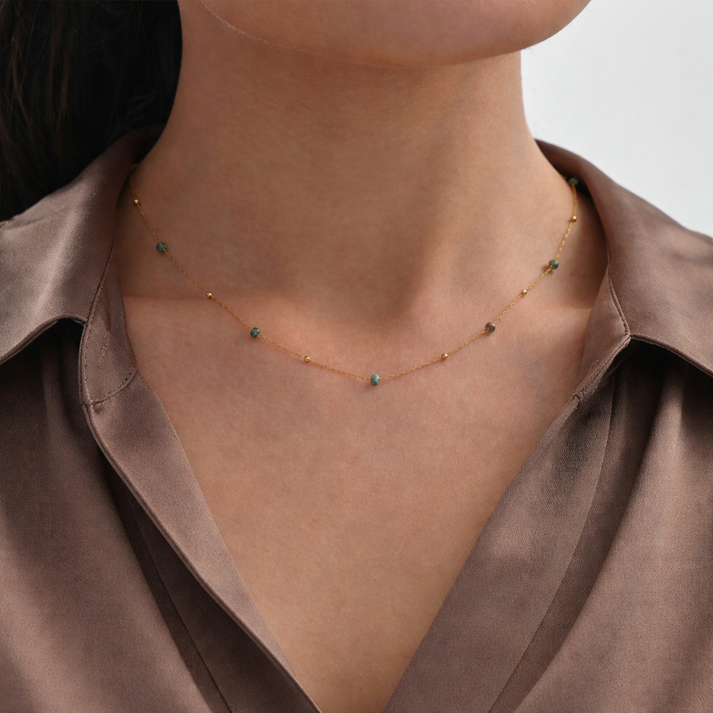 GP07 - Delicate Multicolor Natural Stone Layered Necklace
