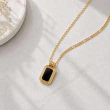 GP10 - Vintage Black Onyx Pendant Layered Necklace