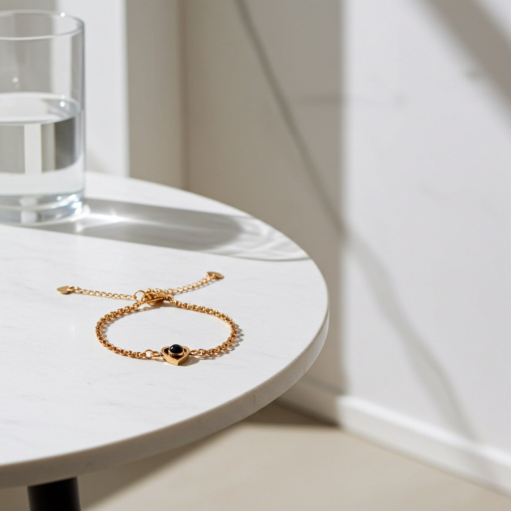 PS01 - Personalized Heart Projection Bracelet – Silver, Rose Gold, Gold Finishes