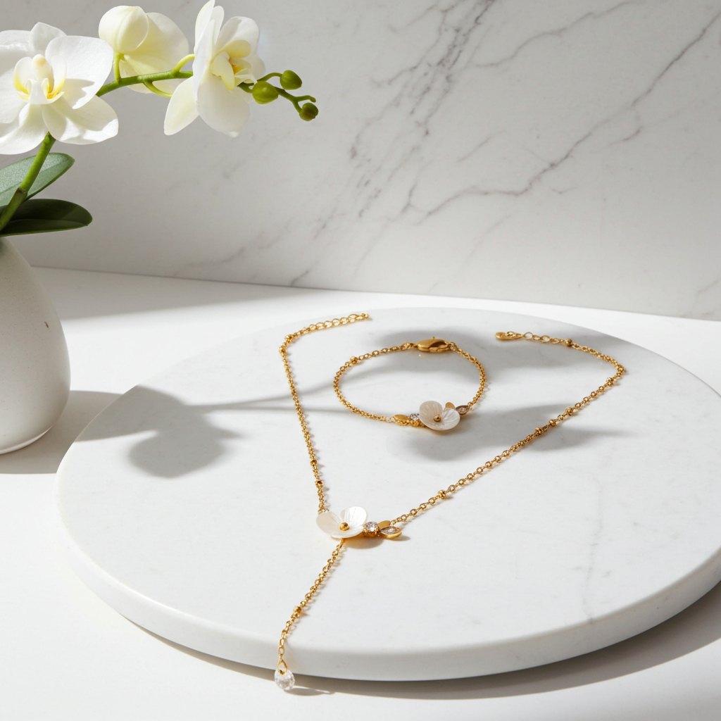 GP15 - Elegant Blossom Necklace & Bracelet