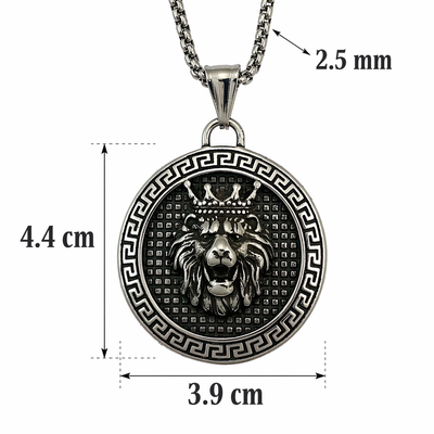 GP03 - Lion King Medallion Pendant Necklace – Strength, Royalty &amp; Bold Style