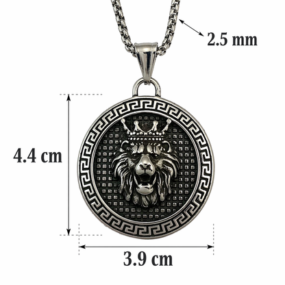 GP03 - Lion King Medallion Pendant Necklace – Strength, Royalty &amp; Bold Style