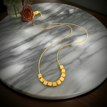CC01 - Minimalist Gold Cube Bead Necklace | Customizable Geometric Jewelry