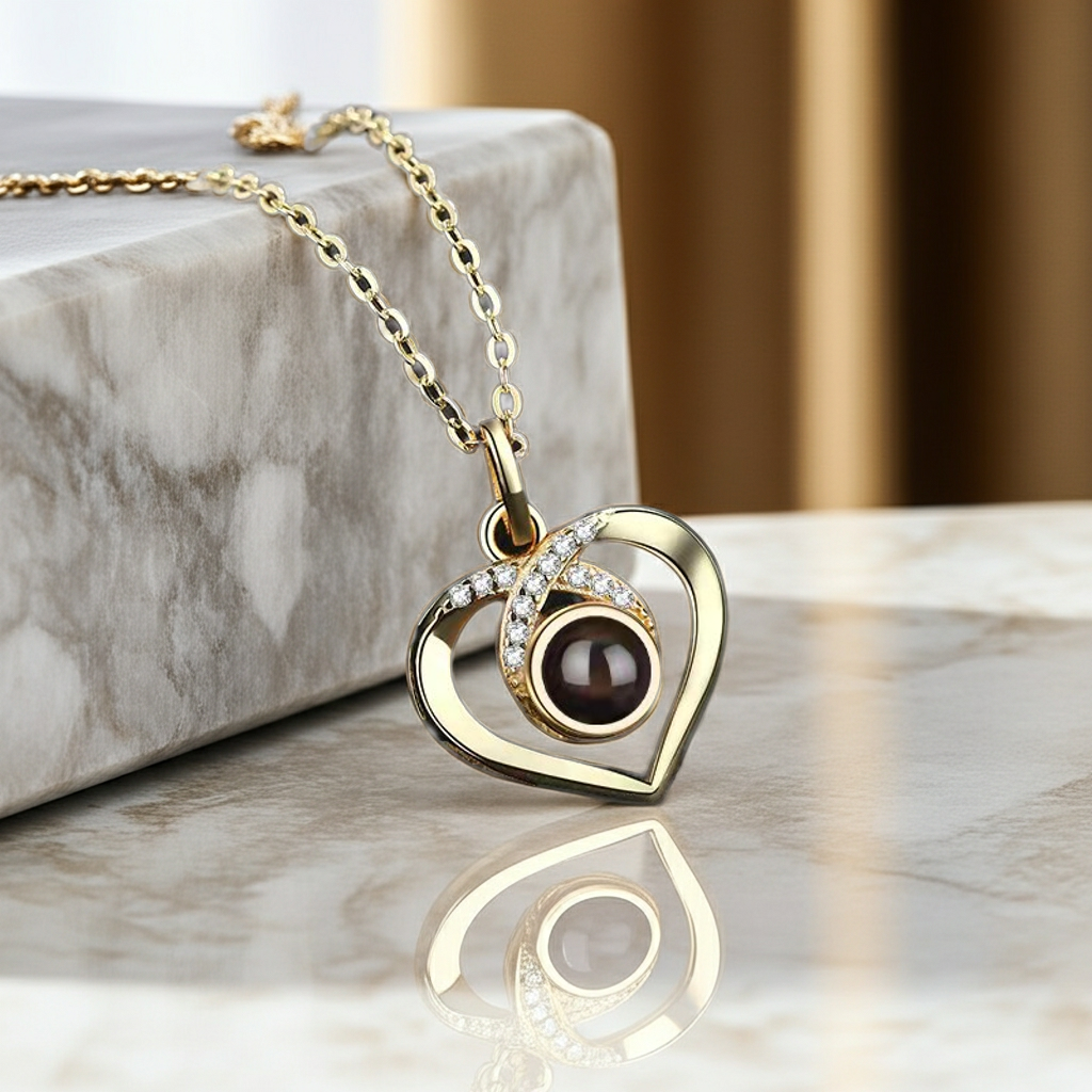 PX19 - Infinity Heart Hidden Photo Necklace – Gold / Silver / Rose Gold