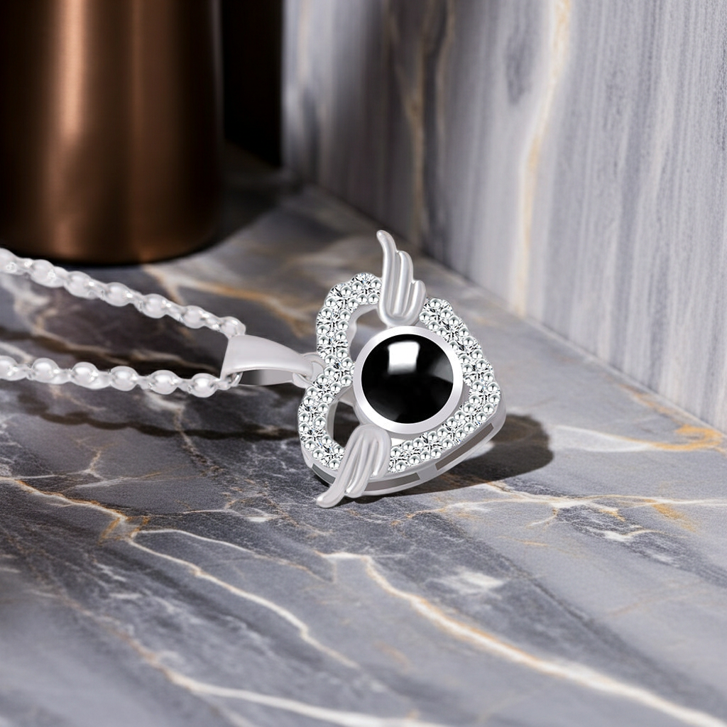 PX42 - Angel Wings Heart Projection Necklace – A Keepsake of Eternal Love