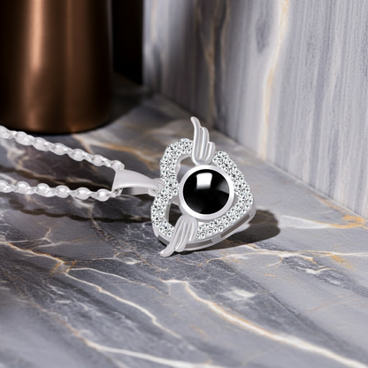 PX42 - Angel Wings Heart Projection Necklace – A Keepsake of Eternal Love