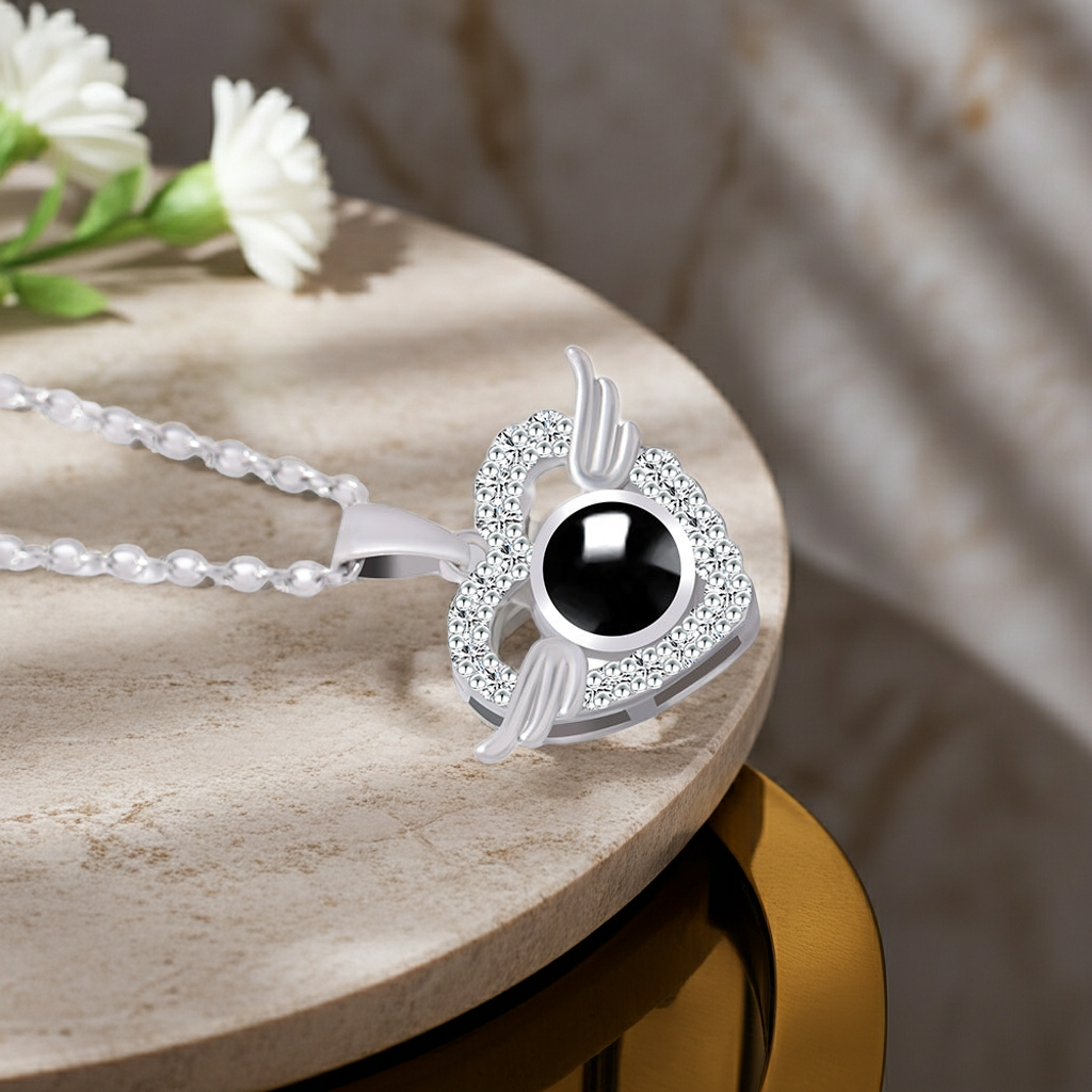 PX42 - Angel Wings Heart Projection Necklace – A Keepsake of Eternal Love