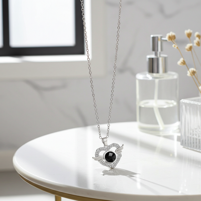 PX42 - Angel Wings Heart Projection Necklace – A Keepsake of Eternal Love