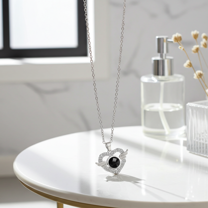PX42 - Angel Wings Heart Projection Necklace – A Keepsake of Eternal Love