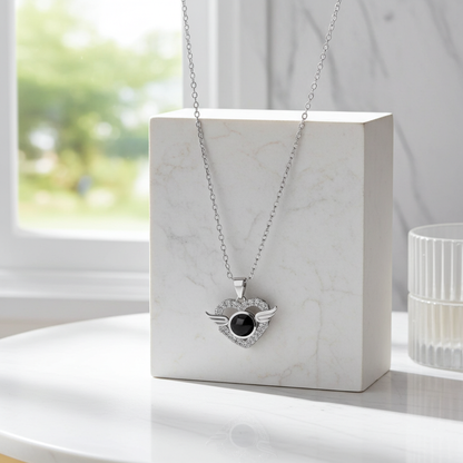 PX42 - Angel Wings Heart Projection Necklace – A Keepsake of Eternal Love