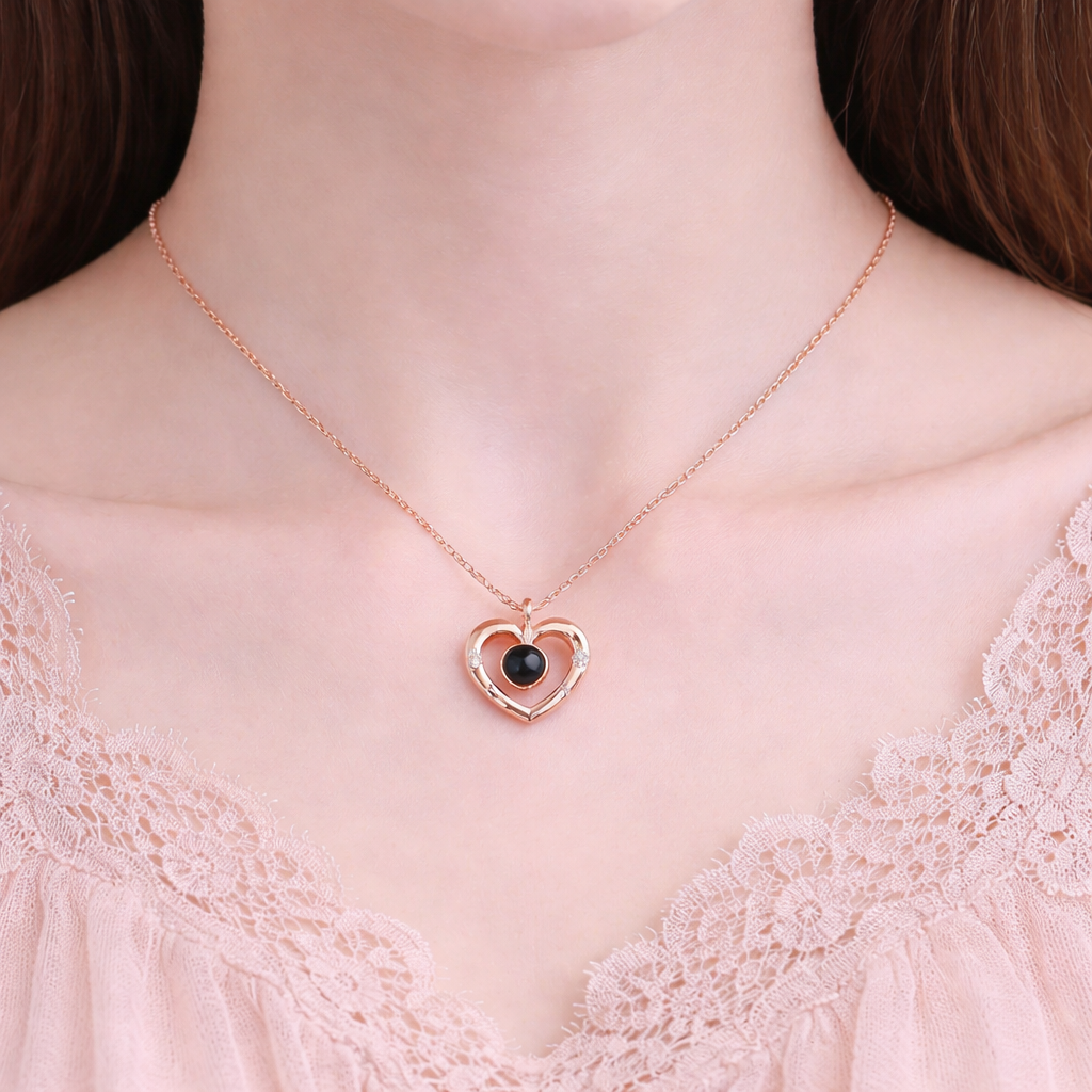 PXS115 - Personalized Heart Photo Projection Necklace