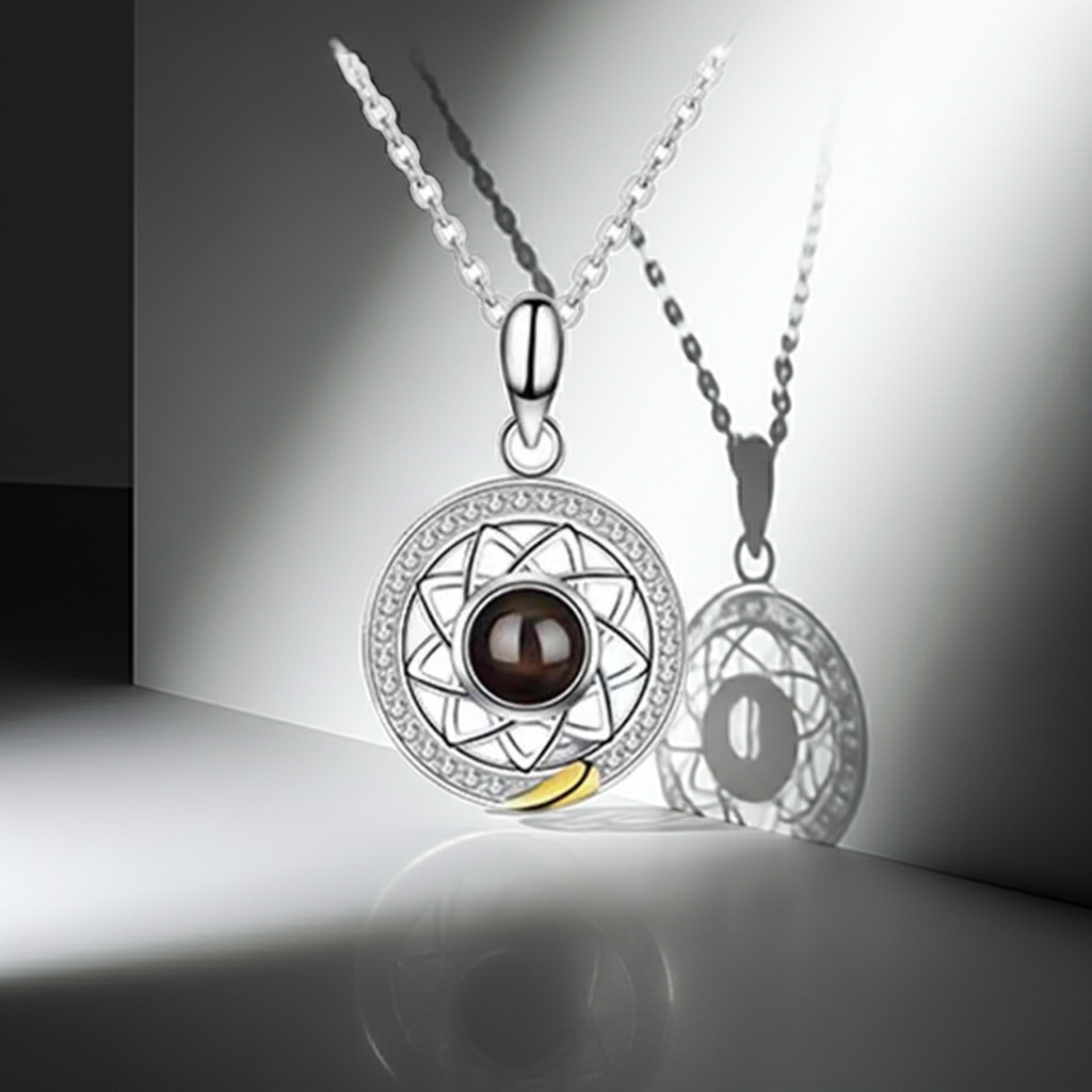 PX06 - Sun & Moon Custom Projection Necklace Set – Symbol of Eternal Connection
