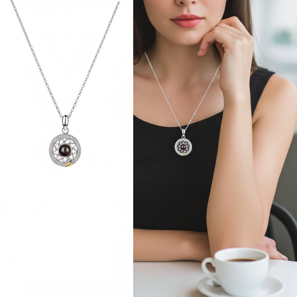 PX05 - Custom Moon Projection Necklace – Rose Gold, Silver, Gold