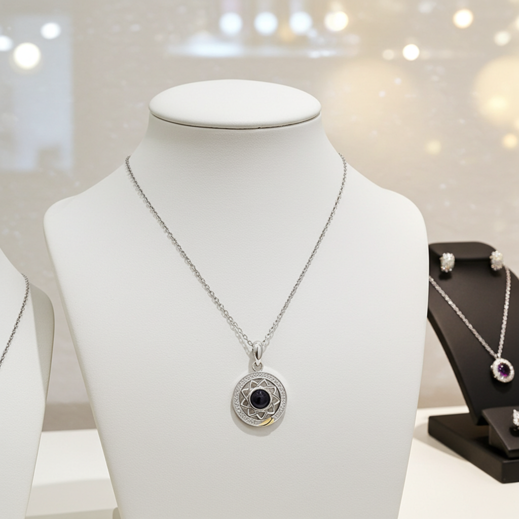 PX06 - Sun & Moon Custom Projection Necklace Set – Symbol of Eternal Connection