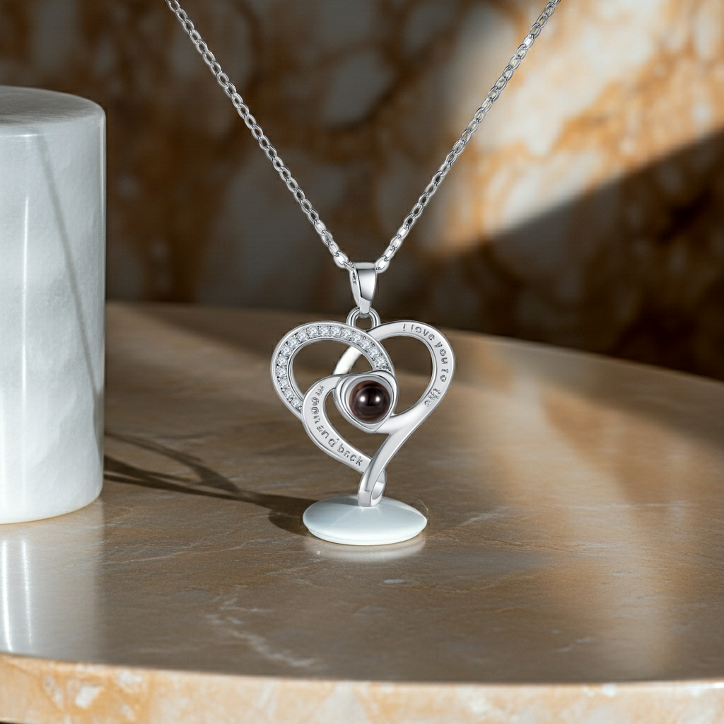 PX69 - Promise Heart Photo Projection Necklace
