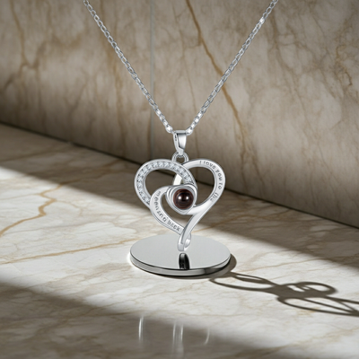 PX69 - Promise Heart Photo Projection Necklace