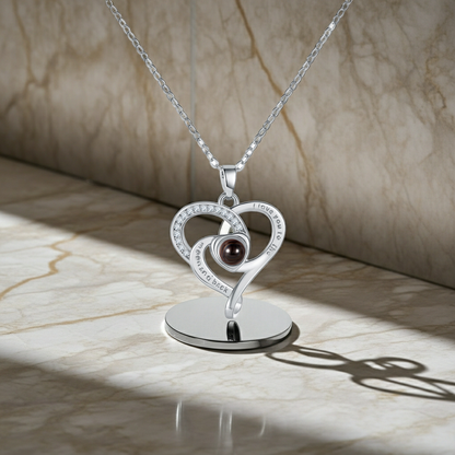 PX69 - Promise Heart Photo Projection Necklace