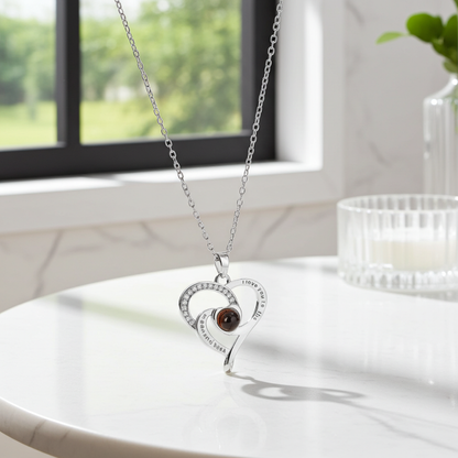 PX69 - Promise Heart Photo Projection Necklace