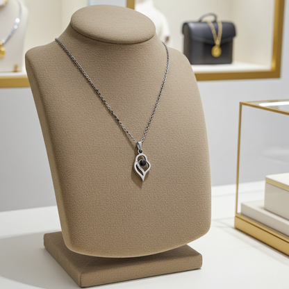 PX04 - Double Heart Custom Projection Necklace – Rose Gold, Silver, Gold