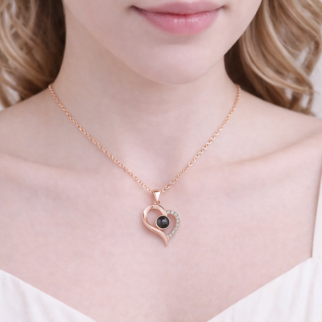 PXS117 - Personalized Heart Photo Projection Necklace