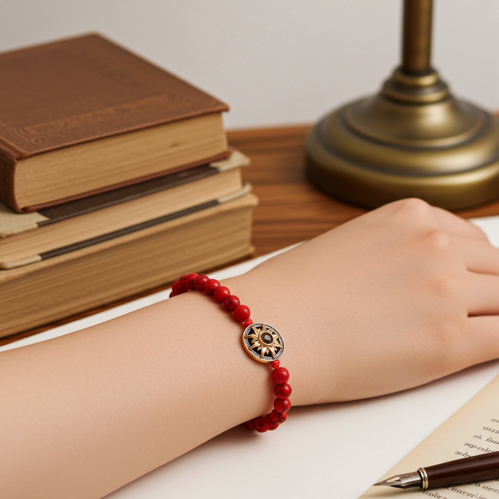 PS06 - Personalized Sun Photo Projection Beaded Bracelet