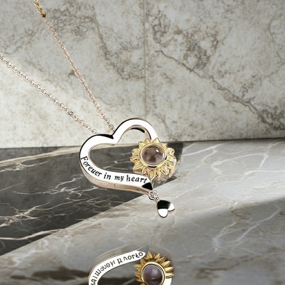 PXS114 - Forever in My Heart – Sunflower Photo Projection Necklace