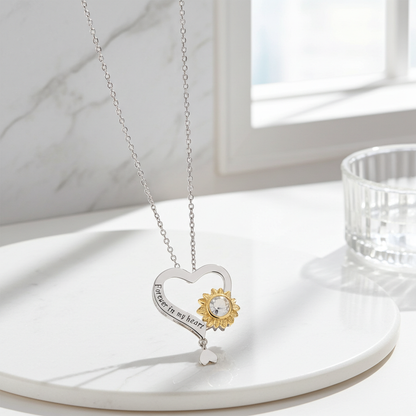 PXS114 - Forever in My Heart – Sunflower Photo Projection Necklace