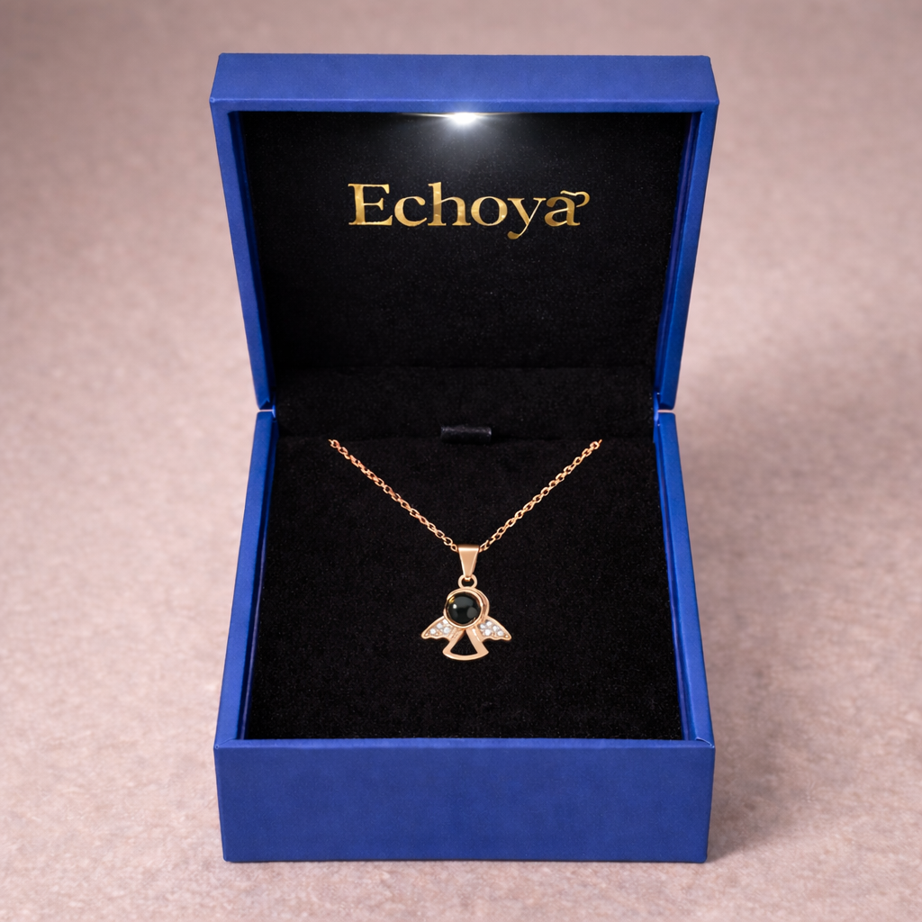PXS100 - Silver Angel Wings Photo Projection Necklace – A Guardian of Your Memories