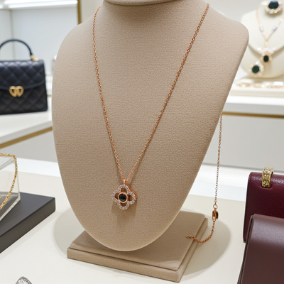 PX46 - Eternal Blossom Photo Projection Necklace – Rose Gold and White Gold