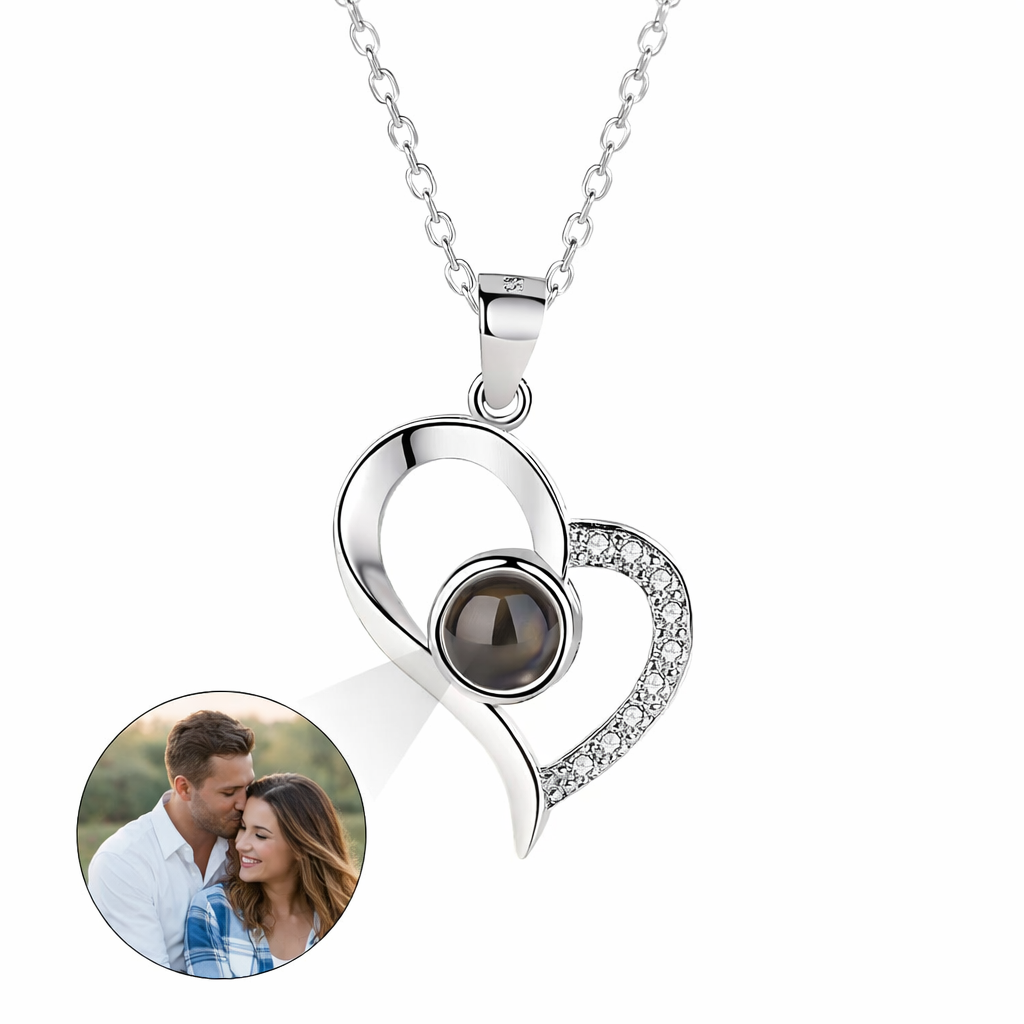 PXS117 - Personalized Heart Photo Projection Necklace