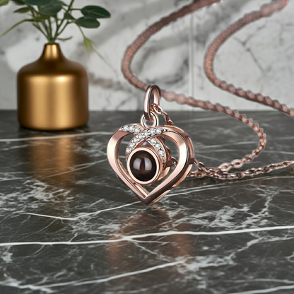 PX19 - Infinity Heart Hidden Photo Necklace – Gold / Silver / Rose Gold