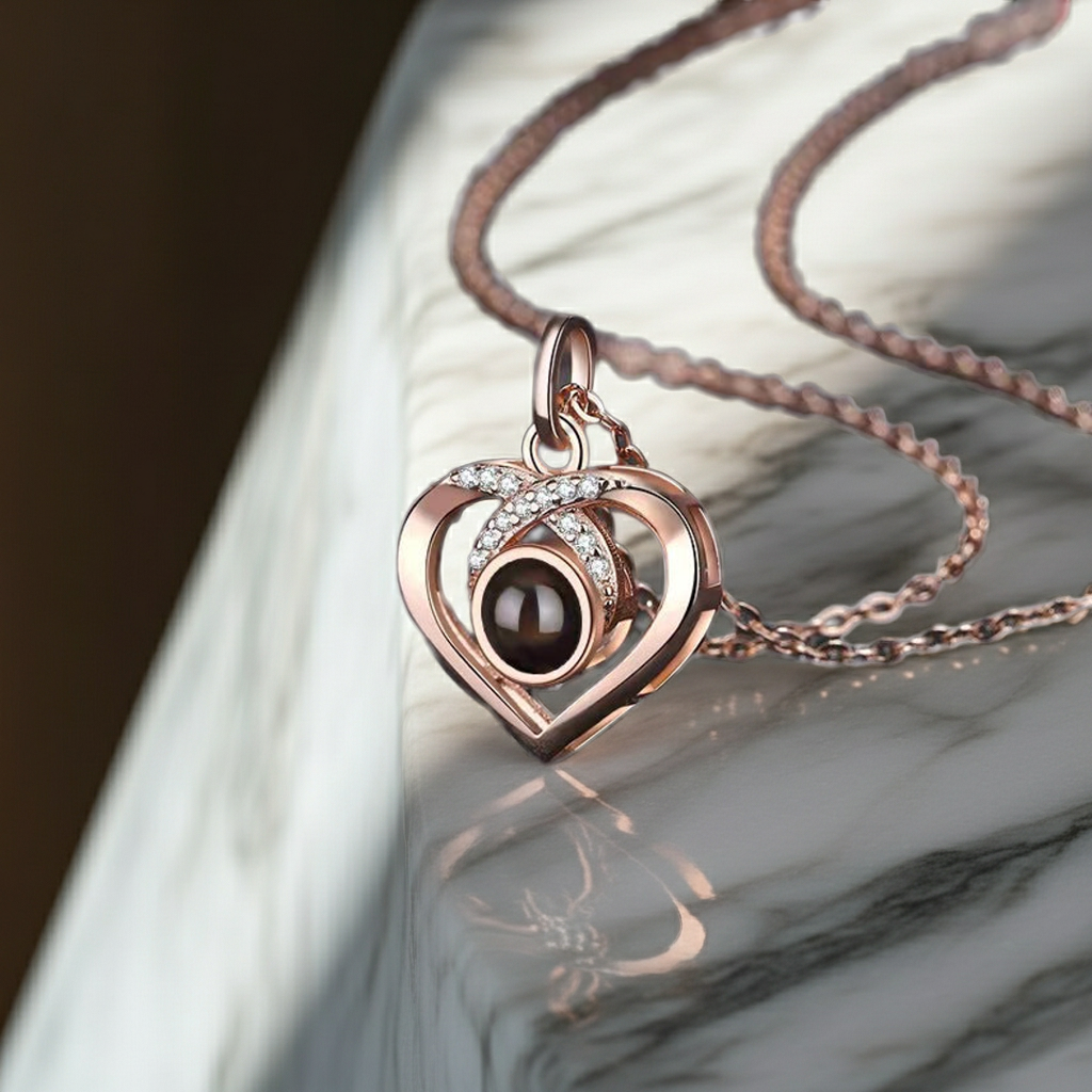 PX19 - Infinity Heart Hidden Photo Necklace – Gold / Silver / Rose Gold
